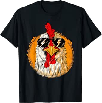 hipster chicken with sunglasses - retro vintage farm rancher t-shirt