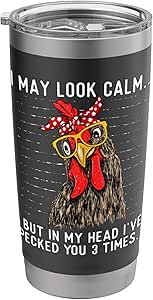 in my head i've pecked you 3 times - chicken lover poultry tumbler